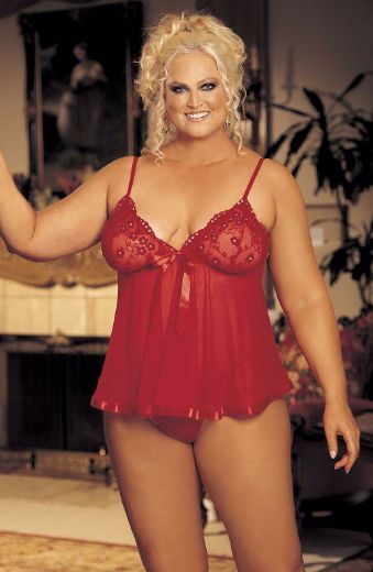 Picture of Shirley of Hollywood SoH-HL 96121Q Plus Size Red 96121QRED