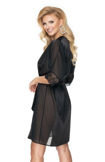 Picture of Irall Sharon Dressing Gown Black IRSHARONDGOWNBLK