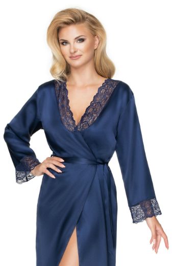 Picture of Irall Yoko Dressing Gown Navy Blue IRYOKODGOWNNAVYBLU