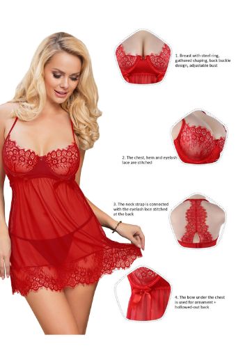 Product image of YesX YX952 Red Babydoll Set