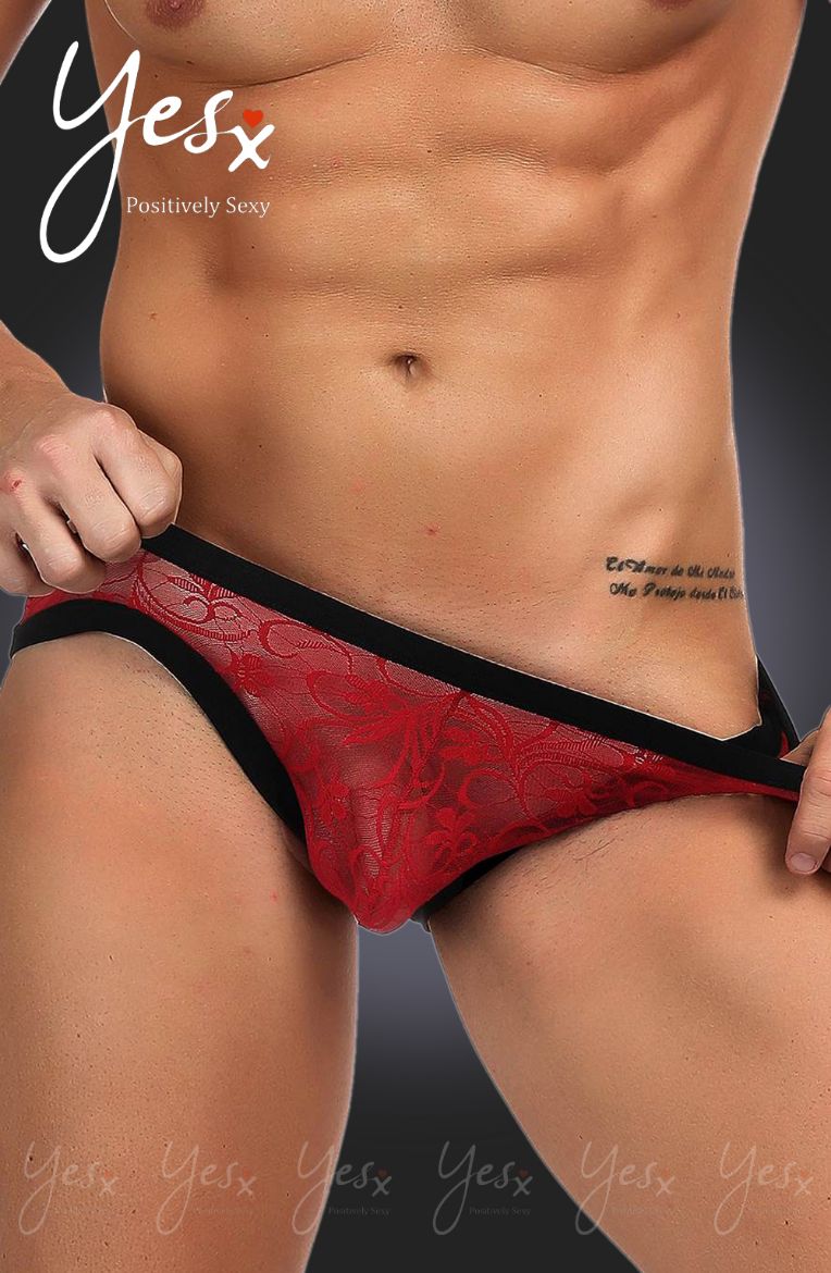 Product image of YesX YX974 Men's Brief Red/Black
