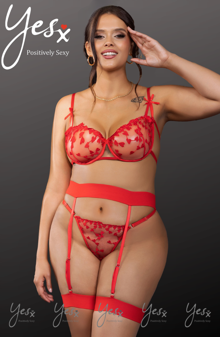 Product image of YesX YX845Q Red Bra Set