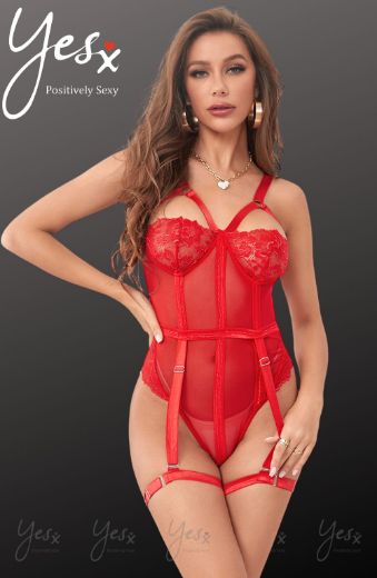 Product image of YesX YX858 Red Bodysuit