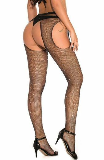 Product image of YesX YX850 Sparkly Fishnet Black