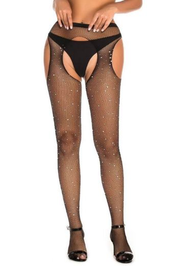 Product image of YesX YX850 Sparkly Fishnet Black