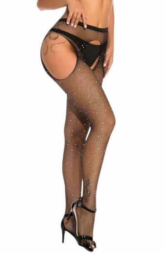 Product image of YesX YX850 Sparkly Fishnet Black