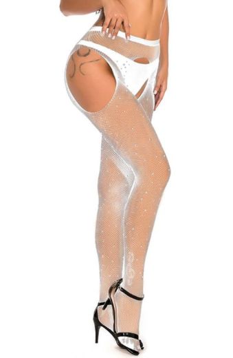 Product image of YesX YX851 Sparkly Fishnet White