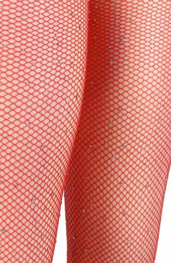 Product image of YesX YX852 Sparkly Fishnet Red