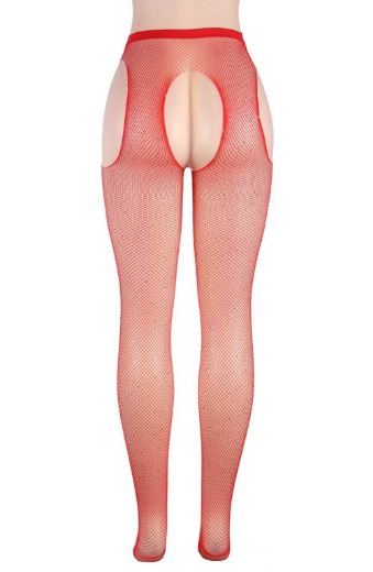 Product image of YesX YX852 Sparkly Fishnet Red