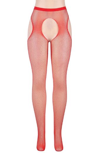 Product image of YesX YX852 Sparkly Fishnet Red