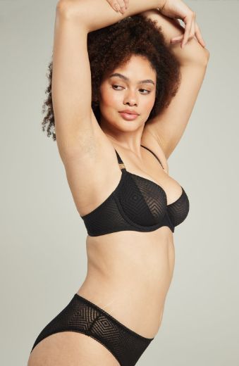 Product image of Nudea The Sheer Deco Lift Balcony Bra Black Up to GG Cup