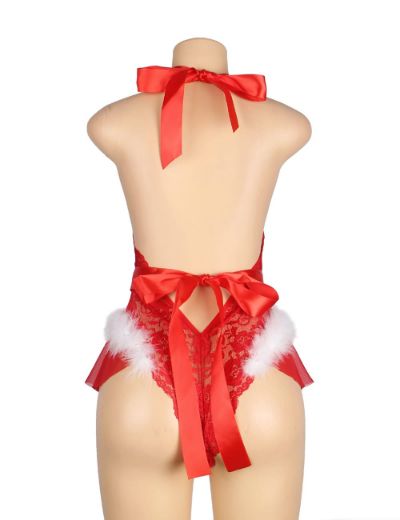 Product image of YesX YX874 Christmas Lace Halter Neck Teddy