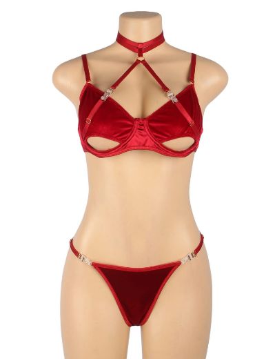 Product image of YesX YX872 Hollow Cut Halter Bra Set