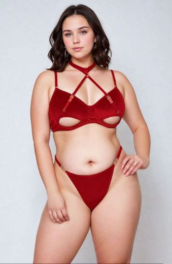 Product image of YesX YX872Q Hollow Cut Halter Bra Set Up To 2XL