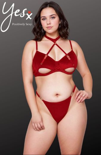 Product image of YesX YX872Q Hollow Cut Halter Bra Set Up To 2XL