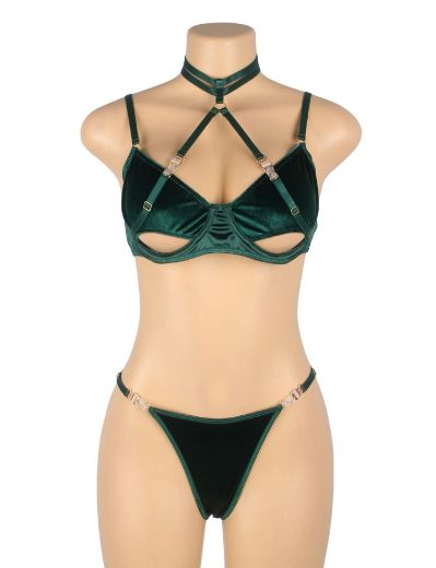 Product image of YesX YX873 Hollow Cut Halter Bra Set
