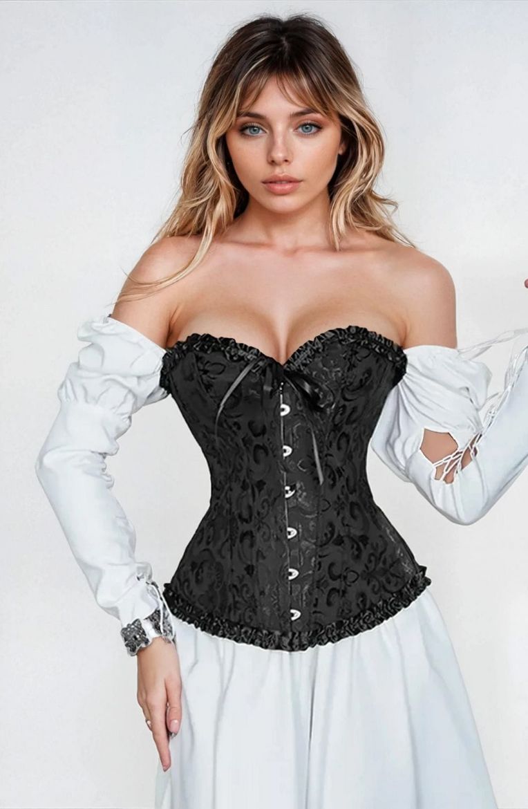 Product image of YesX YX886 Stunning Black Borcade Corset Up to 5XL