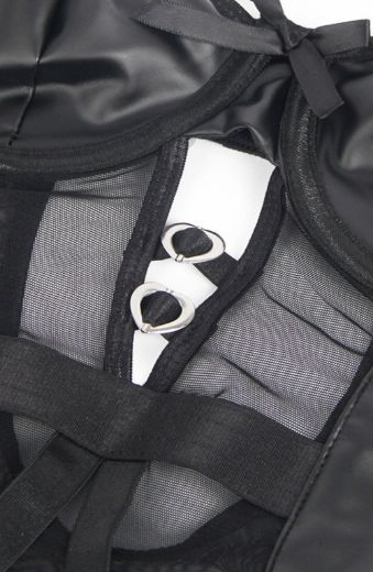 Product image of YesX YX890 Black Faux Leather Look & Mesh