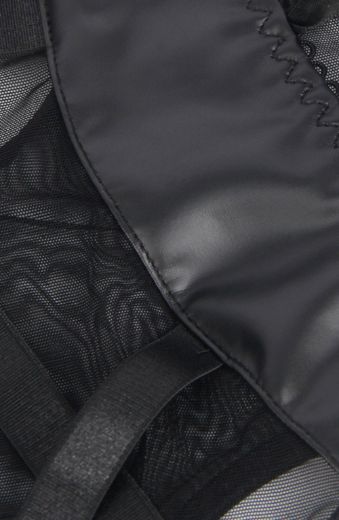 Product image of YesX YX890 Black Faux Leather Look & Mesh