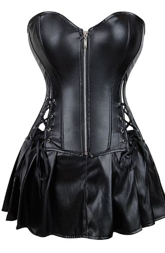 Product image of YesX YX897 Faux Leather Corset & Skirt