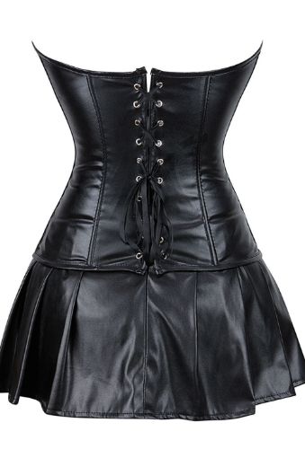 Product image of YesX YX897 Faux Leather Corset & Skirt