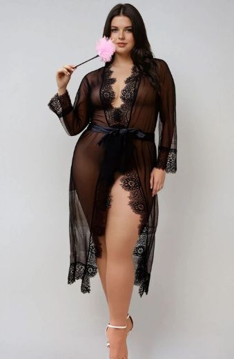 Product image of YesX YX734Q  Lacey Black Robe